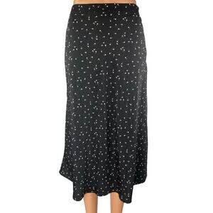 Oak + Fort Women's Black White Floral High Waisted Midi Slip Dress Size XS
